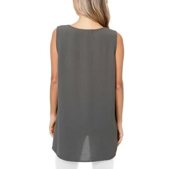 FEVER Ladies Versatile High-Low Sleeveless Tunic - Olive NWT - Picture 2 of 3